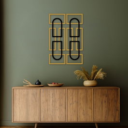 Wallity Echo Forms Juego de 2 Accesorios de Pared - Dorado y Negro